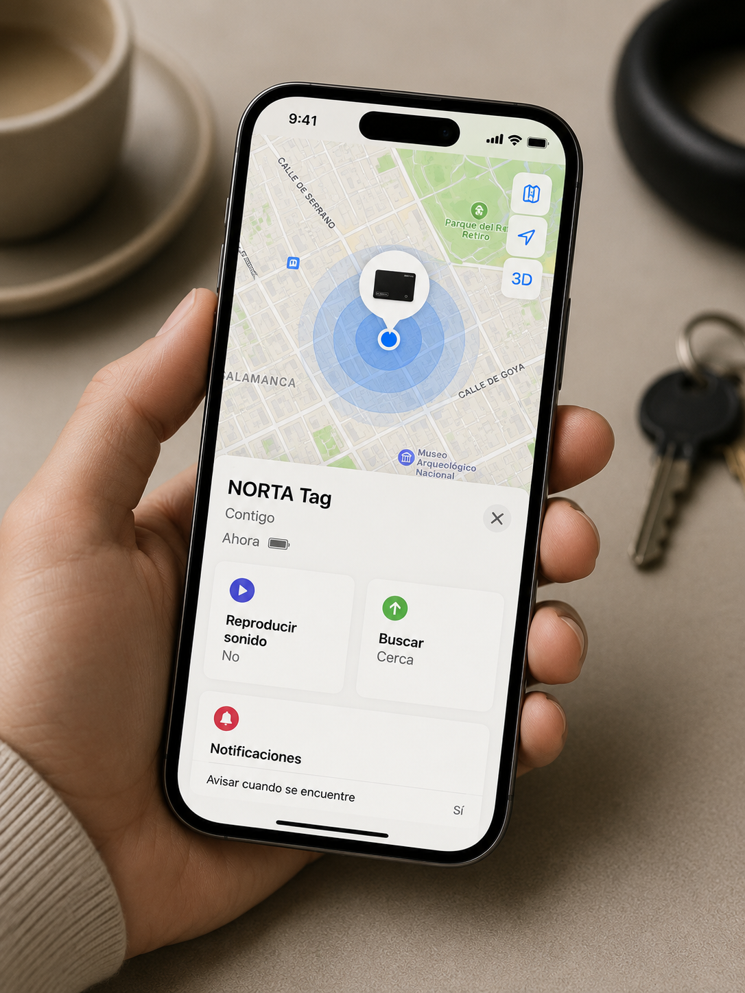 Localización de NORTA Tag desde la aplicación Buscar